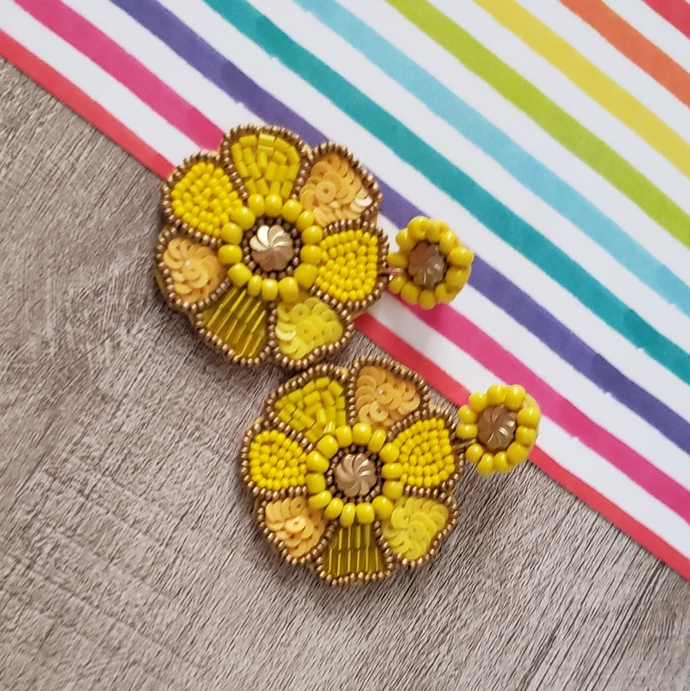 Floral Seedbead Earrings